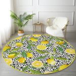 - RealHomes Dijital Baskılı Kaymaz Tabanlı Comfort Yuvarlak Halı - Realhomes  Realhomes Geometrik ve Limon Desenli 3D Dijital Baskılı Gold Outdoor Yıkanabilir Kaymaz Tabanlı Yuvarlak Halı Realhomes