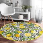 - RealHomes Dijital Baskılı Kaymaz Tabanlı Comfort Yuvarlak Halı - Realhomes  Realhomes Geometrik ve Limon Desenli 3D Dijital Baskılı Gold Outdoor Yıkanabilir Kaymaz Tabanlı Yuvarlak Halı Realhomes