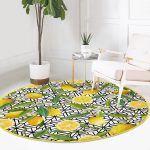 - RealHomes Dijital Baskılı Kaymaz Tabanlı Comfort Yuvarlak Halı - Realhomes  Realhomes Geometrik ve Limon Desenli 3D Dijital Baskılı Gold Outdoor Yıkanabilir Kaymaz Tabanlı Yuvarlak Halı Realhomes