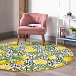 - RealHomes Dijital Baskılı Kaymaz Tabanlı Comfort Yuvarlak Halı - Realhomes  Realhomes Geometrik ve Limon Desenli 3D Dijital Baskılı Gold Outdoor Yıkanabilir Kaymaz Tabanlı Yuvarlak Halı Realhomes