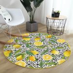 - RealHomes Dijital Baskılı Kaymaz Tabanlı Comfort Yuvarlak Halı - Realhomes  Realhomes Geometrik ve Limon Desenli 3D Dijital Baskılı Gold Outdoor Yıkanabilir Kaymaz Tabanlı Yuvarlak Halı Realhomes