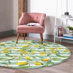 - RealHomes Dijital Baskılı Kaymaz Tabanlı Comfort Yuvarlak Halı - Realhomes Realhomes Yeşil Çizgili Limon Desenli Dijital Baskılı Gold Outdoor Yıkanabilir Kaymaz Tabanlı Yuvarlak Halı Realhomes