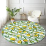 - RealHomes Dijital Baskılı Kaymaz Tabanlı Comfort Yuvarlak Halı - Realhomes Realhomes Yeşil Çizgili Limon Desenli Dijital Baskılı Gold Outdoor Yıkanabilir Kaymaz Tabanlı Yuvarlak Halı Realhomes