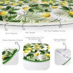 - RealHomes Dijital Baskılı Kaymaz Tabanlı Comfort Yuvarlak Halı - Realhomes  Realhomes Limon Yaprakları Desenli Dijital Baskılı Gold Outdoor Yıkanabilir Kaymaz Tabanlı Yuvarlak Halı Realhomes