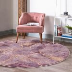 - RealHomes Dijital Baskılı Kaymaz Tabanlı Comfort Yuvarlak Halı - Realhomes  Altın Yaldızlı Mermer Desenli Dijital Baskılı Pembe Salon ve Oturma Odası Yıkanabilir Kaymaz Tabanlı Yuvarlak Halı Realhomes