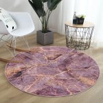 - RealHomes Dijital Baskılı Kaymaz Tabanlı Comfort Yuvarlak Halı - Realhomes  Altın Yaldızlı Mermer Desenli Dijital Baskılı Pembe Salon ve Oturma Odası Yıkanabilir Kaymaz Tabanlı Yuvarlak Halı Realhomes