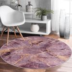 - RealHomes Dijital Baskılı Kaymaz Tabanlı Comfort Yuvarlak Halı - Realhomes  Altın Yaldızlı Mermer Desenli Dijital Baskılı Pembe Salon ve Oturma Odası Yıkanabilir Kaymaz Tabanlı Yuvarlak Halı Realhomes