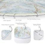 - RealHomes Dijital Baskılı Kaymaz Tabanlı Comfort Yuvarlak Halı - Realhomes Altın Çizgili Mavi Zeminli Dijital Baskılı Lacivert Salon ve Oturma Odası Yıkanabilir Kaymaz Tabanlı Yuvarlak Halı Realhomes