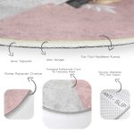 - RealHomes Dijital Baskılı Kaymaz Tabanlı Comfort Yuvarlak Halı - Realhomes  Modern Üçgen Mermer Desenli 3D Dijital Baskılı Gri Salon ve Oturma Odası Yıkanabilir Kaymaz Tabanlı Yuvarlak Halı Realhomes