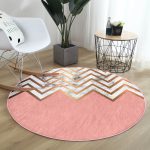 - RealHomes Dijital Baskılı Kaymaz Tabanlı Comfort Yuvarlak Halı - Realhomes  Gold ve Pembe Renkli Mermer Desenli Modern Salon Oturma Odası Yıkanabilir Kaymaz Tabanlı Yuvarlak Halı Realhomes