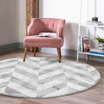 - RealHomes Dijital Baskılı Kaymaz Tabanlı Comfort Yuvarlak Halı - Realhomes  Geometrik Desenli Mermer Zeminli Modern Gri Salon ve Oturma Odası Yıkanabilir Kaymaz Tabanlı Yuvarlak Halı Realhomes