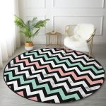 - RealHomes Dijital Baskılı Kaymaz Tabanlı Comfort Yuvarlak Halı - Realhomes  Pembe Mavi Geometrik Mermer Zeminli Dijital Baskılı Siyah Salon ve Oturma Odası Yıkanabilir Kaymaz Tabanlı Yuvarlak Halı Realhomes