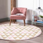 - RealHomes Dijital Baskılı Kaymaz Tabanlı Comfort Yuvarlak Halı - Realhomes  Realhomes Üçgen Pudra Renkler Özel Tasarımlı Pembe Mutfak Yıkanabilir Kaymaz Tabanlı Yuvarlak Kadife Halı Realhomes