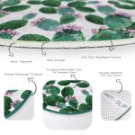 - RealHomes Dijital Baskılı Kaymaz Tabanlı Comfort Yuvarlak Halı - Realhomes  Realhomes Kaktüs Desenli Watercolor Renkli Modern Yeşil Outdoor Yıkanabilir Kaymaz Tabanlı Yuvarlak Halı Realhomes