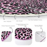 - RealHomes Dijital Baskılı Kaymaz Tabanlı Comfort Yuvarlak Halı - Realhomes  Realhomes Pembe Renkli Leopar Desenli Modern Çocuk ve Genç Odası Yıkanabilir Kaymaz Tabanlı Yuvarlak Halı Realhomes