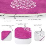 - RealHomes Dijital Baskılı Kaymaz Tabanlı Comfort Yuvarlak Halı - Realhomes Realhomes Fuşya Zeminde Ananas Desenli Modern Tasarım Pembe Mutfak Yıkanabilir Kaymaz Tabanlı Yuvarlak Halı Realhomes