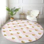 - RealHomes Dijital Baskılı Kaymaz Tabanlı Comfort Yuvarlak Halı - Realhomes  Realhomes Pembe Zikzak Desenli Altın Detaylı Modern Mutfak Yıkanabilir Kaymaz Tabanlı Yuvarlak Halı Realhomes