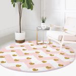 - RealHomes Dijital Baskılı Kaymaz Tabanlı Comfort Yuvarlak Halı - Realhomes  Realhomes Pembe Zikzak Desenli Altın Detaylı Modern Mutfak Yıkanabilir Kaymaz Tabanlı Yuvarlak Halı Realhomes