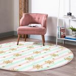 - RealHomes Dijital Baskılı Kaymaz Tabanlı Comfort Yuvarlak Halı - Realhomes  Realhomes Pembe Mavi Zeminde Kar Tanesi Detaylı Modern Mutfak Yıkanabilir Kaymaz Tabanlı Yuvarlak Halı Realhomes