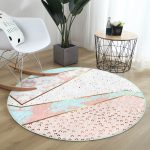 - RealHomes Dijital Baskılı Kaymaz Tabanlı Comfort Yuvarlak Halı - Realhomes  Realhomes Geometrik Şekilli Mermer Desenleri Modern Pembe Mutfak Yıkanabilir Kaymaz Tabanlı Yuvarlak Halı Realhomes