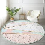 - RealHomes Dijital Baskılı Kaymaz Tabanlı Comfort Yuvarlak Halı - Realhomes  Realhomes Geometrik Şekilli Mermer Desenleri Modern Pembe Mutfak Yıkanabilir Kaymaz Tabanlı Yuvarlak Halı Realhomes