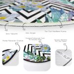 - RealHomes Dijital Baskılı Kaymaz Tabanlı Comfort Yuvarlak Halı - Realhomes Realhomes Zikzak Zeminli Yaz Egzotiği Özel Tasarımlı Renkli Mutfak Yıkanabilir Kaymaz Tabanlı Yuvarlak Halı Realhomes