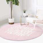 - RealHomes Dijital Baskılı Kaymaz Tabanlı Comfort Yuvarlak Halı - Realhomes Realhomes Home Sweet Dijital Baskılı Pembe Koridor ve Antre Yıkanabilir Kaymaz Tabanlı Yuvarlak Halı Realhomes