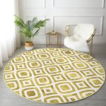 - RealHomes Dijital Baskılı Kaymaz Tabanlı Comfort Yuvarlak Halı - Realhomes  Realhomes Geometrik Şekilli Altın Detaylı Modern Gold Mutfak Yıkanabilir Kaymaz Tabanlı Yuvarlak Halı Realhomes