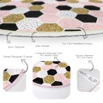 - RealHomes Dijital Baskılı Kaymaz Tabanlı Comfort Yuvarlak Halı - Realhomes  Realhomes Geometrik Petek Desenli Altın Detaylı Modern Pembe Mutfak Yıkanabilir Kaymaz Tabanlı Yuvarlak Halı Realhomes