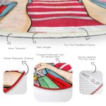 - RealHomes Dijital Baskılı Kaymaz Tabanlı Comfort Yuvarlak Halı - Realhomes  Realhomes Pembe Zeminli Popart Desenli Çocuk ve Genç Odası Yıkanabilir Kaymaz Tabanlı Yuvarlak Halı Realhomes