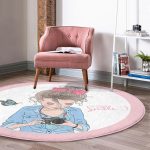 - RealHomes Dijital Baskılı Kaymaz Tabanlı Comfort Yuvarlak Halı - Realhomes  Özel Tasarım Smile Take Up Desenli Pembe Çocuk ve Genç Odası Yıkanabilir Kaymaz Tabanlı Yuvarlak Halı Realhomes