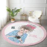 - RealHomes Dijital Baskılı Kaymaz Tabanlı Comfort Yuvarlak Halı - Realhomes  Özel Tasarım Smile Take Up Desenli Pembe Çocuk ve Genç Odası Yıkanabilir Kaymaz Tabanlı Yuvarlak Halı Realhomes