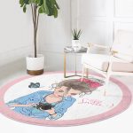 - RealHomes Dijital Baskılı Kaymaz Tabanlı Comfort Yuvarlak Halı - Realhomes  Özel Tasarım Smile Take Up Desenli Pembe Çocuk ve Genç Odası Yıkanabilir Kaymaz Tabanlı Yuvarlak Halı Realhomes
