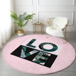 - RealHomes Dijital Baskılı Kaymaz Tabanlı Comfort Yuvarlak Halı - Realhomes  Realhomes Love Yaprak Detaylı Özel Tasarım Pembe Mutfak Yıkanabilir Kaymaz Tabanlı Yuvarlak Kadife Halı Realhomes