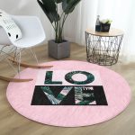 - RealHomes Dijital Baskılı Kaymaz Tabanlı Comfort Yuvarlak Halı - Realhomes  Realhomes Love Yaprak Detaylı Özel Tasarım Pembe Mutfak Yıkanabilir Kaymaz Tabanlı Yuvarlak Kadife Halı Realhomes