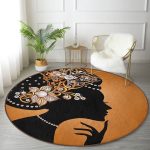 - RealHomes Dijital Baskılı Kaymaz Tabanlı Comfort Yuvarlak Halı - Realhomes  Zarafet Turuncu Zeminli Özel Tasarım Salon ve Oturma Odası Yıkanabilir Kaymaz Tabanlı Yuvarlak Halı Realhomes