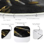 - RealHomes Dijital Baskılı Kaymaz Tabanlı Comfort Yuvarlak Halı - Realhomes  Siyahi Kadın Tasarımlı 3D Dijital Baskılı Modern Siyah Salon ve Oturma Odası Yıkanabilir Kaymaz Tabanlı Yuvarlak Halı Realhomes