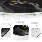 - RealHomes Dijital Baskılı Kaymaz Tabanlı Comfort Yuvarlak Halı - Realhomes  Siyahı Kadın Motifli Özel Tasarım Siyah Salon ve Oturma Odası Yıkanabilir Kaymaz Tabanlı Yuvarlak Halı Realhomes