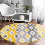 - RealHomes Dijital Baskılı Kaymaz Tabanlı Comfort Yuvarlak Halı - Realhomes  Realhomes Sarı Gri Zikzak Desenli Modern Tasarımlı Gold Mutfak Yıkanabilir Kaymaz Tabanlı Yuvarlak Halı Realhomes