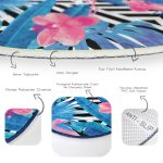 - RealHomes Dijital Baskılı Kaymaz Tabanlı Comfort Yuvarlak Halı - Realhomes  Geometrik Mavi Pembe Flamingo Tasarımlı Dijital Baskılı Lacivert Banyo Yıkanabilir Kaymaz Tabanlı Yuvarlak Halı Realhomes