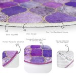 - RealHomes Dijital Baskılı Kaymaz Tabanlı Comfort Yuvarlak Halı - Realhomes Mor Renkli Ogea Desenli Özel Tasarım Pembe Koridor ve Antre Yıkanabilir Kaymaz Tabanlı Yuvarlak Halı Realhomes