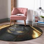 - RealHomes Dijital Baskılı Kaymaz Tabanlı Comfort Yuvarlak Halı - Realhomes Afrika Kadın İnsan Figürlü Modern Siyah Salon ve Oturma Odası Yıkanabilir Kaymaz Tabanlı Yuvarlak Halı Realhomes