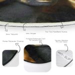 - RealHomes Dijital Baskılı Kaymaz Tabanlı Comfort Yuvarlak Halı - Realhomes Afrika Kadın İnsan Figürlü Modern Siyah Salon ve Oturma Odası Yıkanabilir Kaymaz Tabanlı Yuvarlak Halı Realhomes