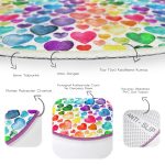 - RealHomes Dijital Baskılı Kaymaz Tabanlı Comfort Yuvarlak Halı - Realhomes  Özel Tasarım Renkli Kalpler Dijital Baskılı Pembe Yatak Odası Yıkanabilir Kaymaz Tabanlı Yuvarlak Halı Realhomes