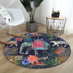 - RealHomes Dijital Baskılı Kaymaz Tabanlı Comfort Yuvarlak Halı - Realhomes  Amazon Etnik Fil Motifli Dijital Baskılı Modern Lacivert Outdoor Yıkanabilir Kaymaz Tabanlı Yuvarlak Halı Realhomes