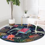 - RealHomes Dijital Baskılı Kaymaz Tabanlı Comfort Yuvarlak Halı - Realhomes  Amazon Etnik Fil Motifli Dijital Baskılı Modern Lacivert Outdoor Yıkanabilir Kaymaz Tabanlı Yuvarlak Halı Realhomes