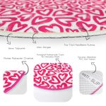 - RealHomes Dijital Baskılı Kaymaz Tabanlı Comfort Yuvarlak Halı - Realhomes  Realhomes Modern Çizimli Kalpler Tasarımlı Dijital Baskılı Bordo Mutfak Yıkanabilir Kaymaz Tabanlı Yuvarlak Halı Realhomes