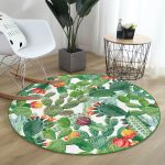 - RealHomes Dijital Baskılı Kaymaz Tabanlı Comfort Yuvarlak Halı - Realhomes  Realhomes Tropik Kaktüs Motifli Dijital Baskılı Modern Yeşil Outdoor Yıkanabilir Kaymaz Tabanlı Yuvarlak Halı Realhomes