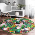 - RealHomes Dijital Baskılı Kaymaz Tabanlı Comfort Yuvarlak Halı - Realhomes  Realhomes Amazon Papağan Temalı Dijital Baskılı Yeşil Outdoor Yıkanabilir Kaymaz Tabanlı Yuvarlak Halı Realhomes