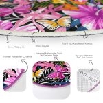 - RealHomes Dijital Baskılı Kaymaz Tabanlı Comfort Yuvarlak Halı - Realhomes  Realhomes Tropik Yaprak Kelebek Motifli Pembe Outdoor Yıkanabilir Kaymaz Tabanlı Yuvarlak Kadife Halı Realhomes